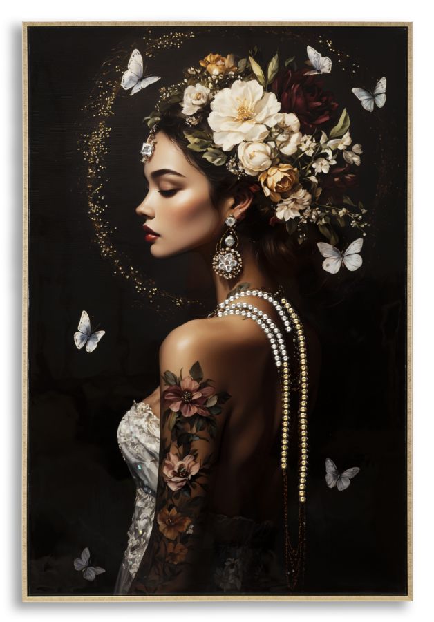 Schilderij On Canvaspersian Laquared With Frame -b- 62×3,5×92 cm
