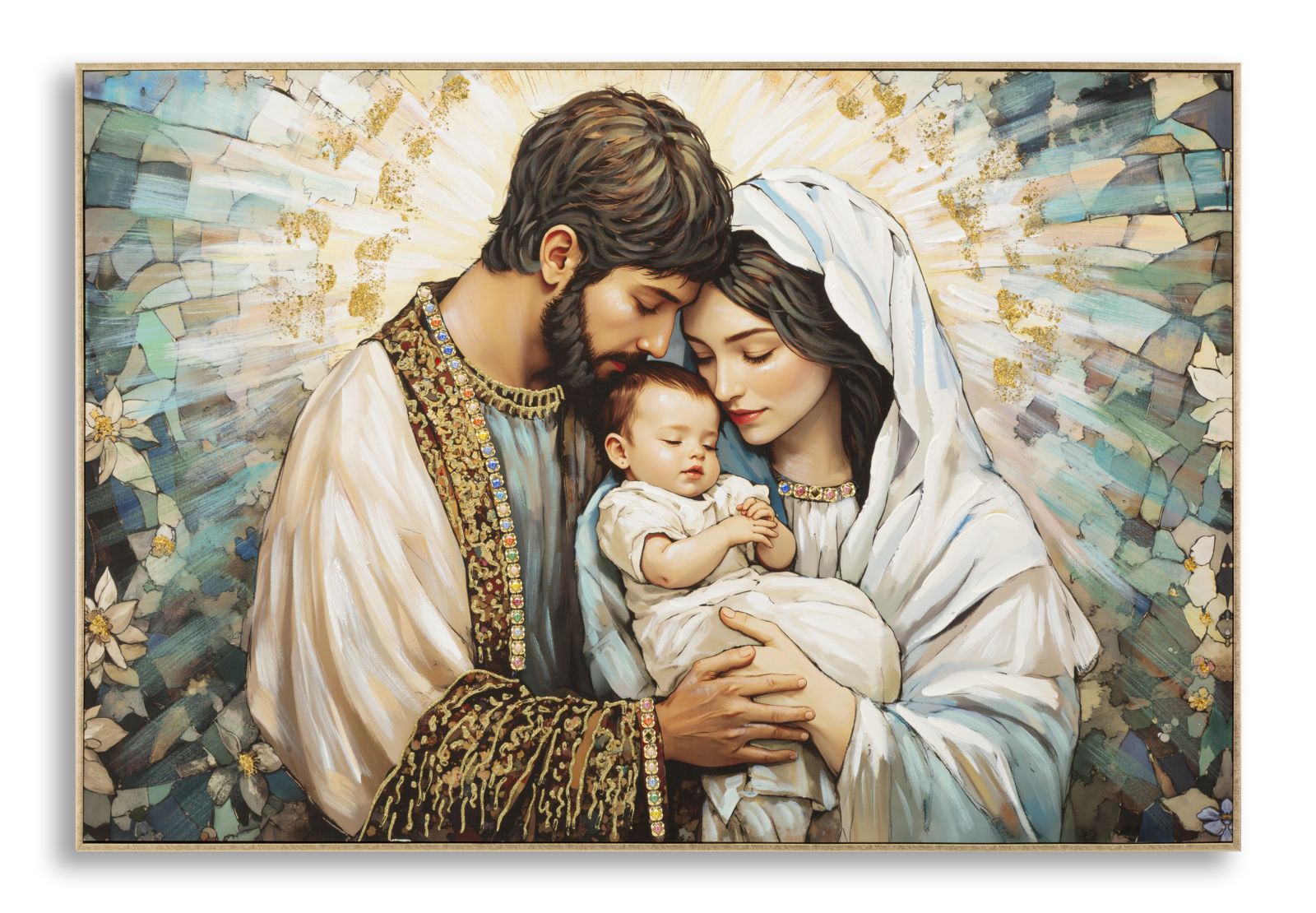 Schilderij On Canvas Nativity Laquared With Frame 122×4×82 cm