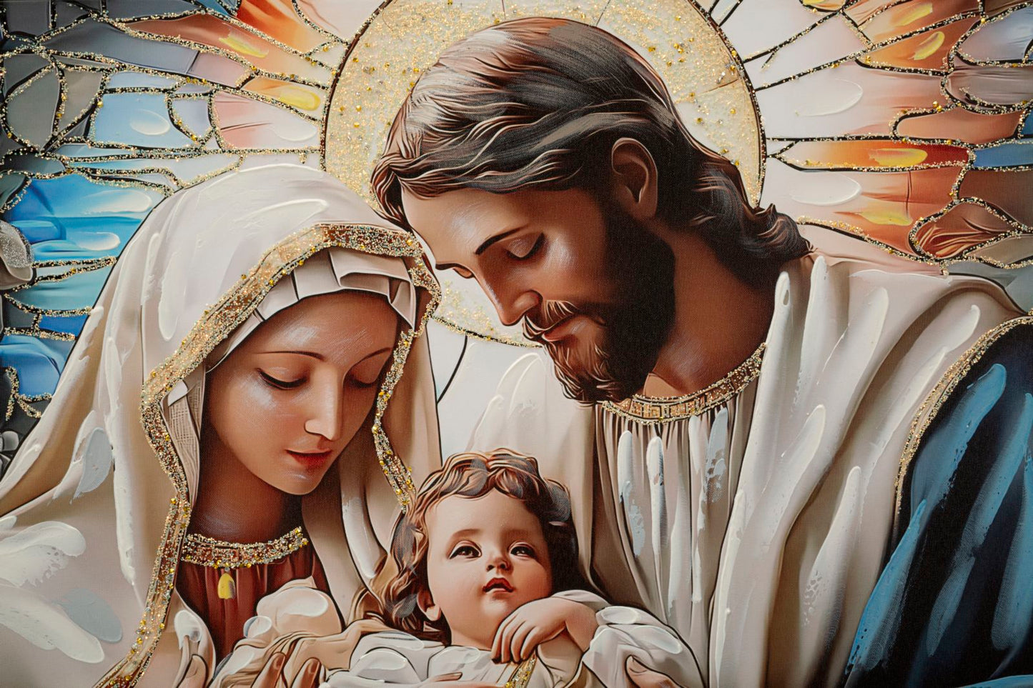 Schilderij On Canvas Nativity Laquared With Frame 102×4×72 cm