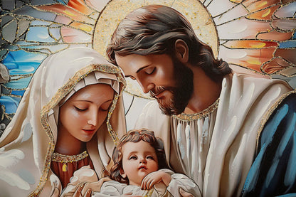 Schilderij On Canvas Nativity Laquared With Frame 102×4×72 cm