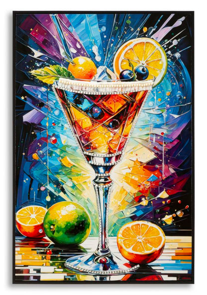 Schilderij On Canvas Cocktail Laquared With Frame -a- 62×3,5×92 cm