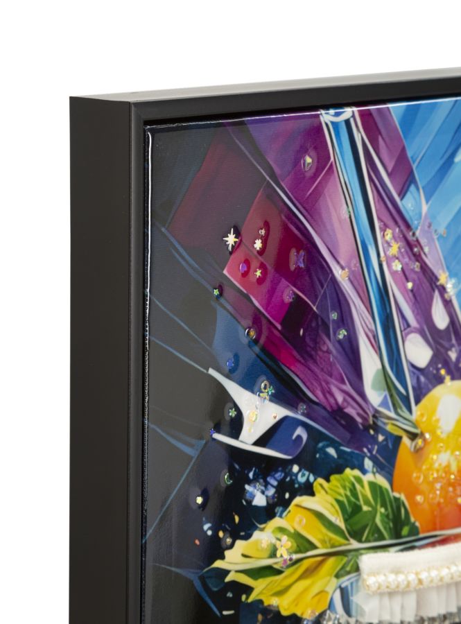 Schilderij On Canvas Cocktail Laquared With Frame -a- 62×3,5×92 cm