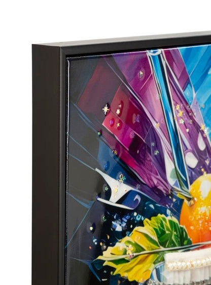 Schilderij On Canvas Cocktail Laquared With Frame -a- 62×3,5×92 cm