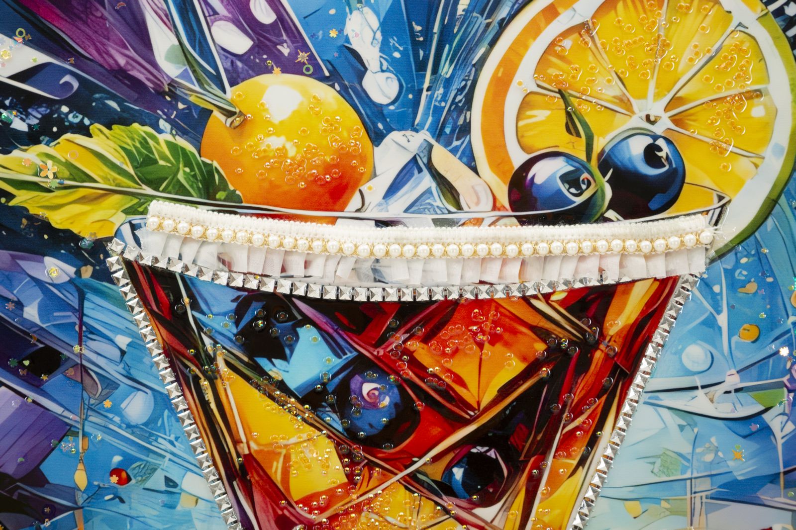 Schilderij On Canvas Cocktail Laquared With Frame -a- 62×3,5×92 cm