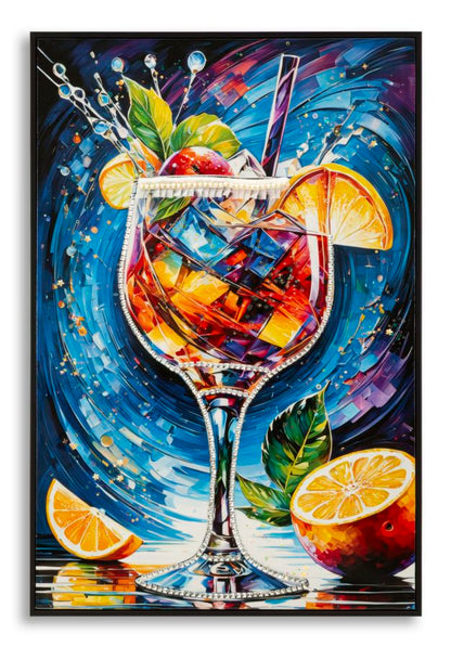 Schilderij On Canvas Cocktail Laquared With Frame -b- 62×3,5×92 cm