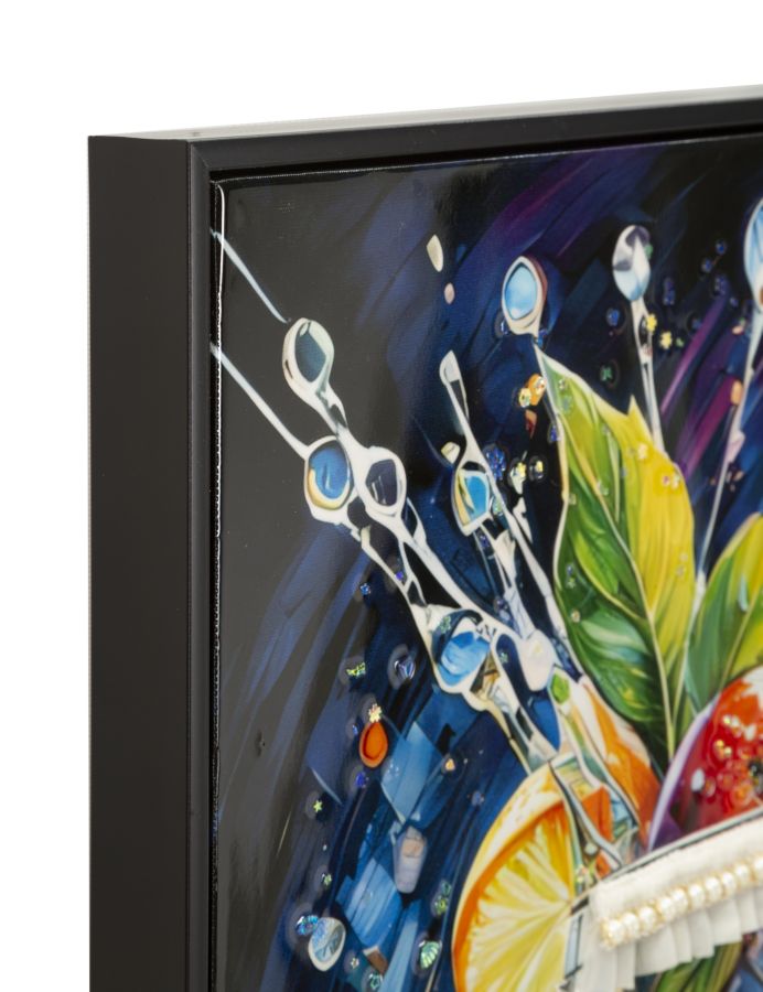 Schilderij On Canvas Cocktail Laquared With Frame -b- 62×3,5×92 cm