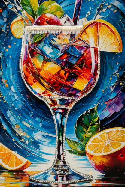 Schilderij On Canvas Cocktail Laquared With Frame -b- 62×3,5×92 cm