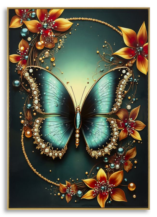 Schilderij On Canvas Butterfly Laquared With Frame-a- 70×4×100 cm