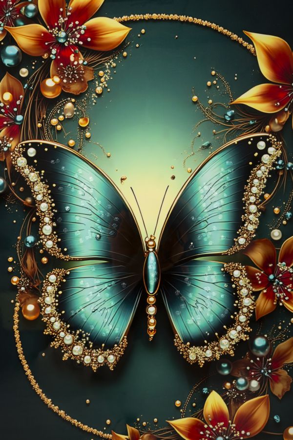 Schilderij On Canvas Butterfly Laquared With Frame-a- 70×4×100 cm