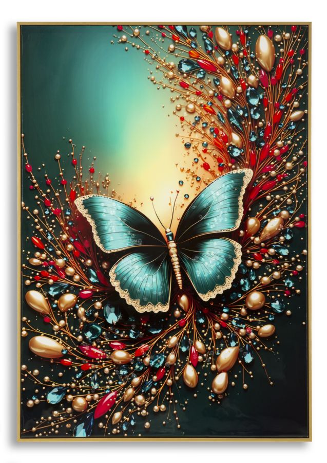 Schilderij On Canvas Butterfly Laquared With Frame -b- 70×4×100 cm