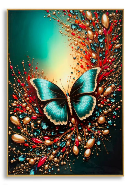 Schilderij On Canvas Butterfly Laquared With Frame -b- 70×4×100 cm