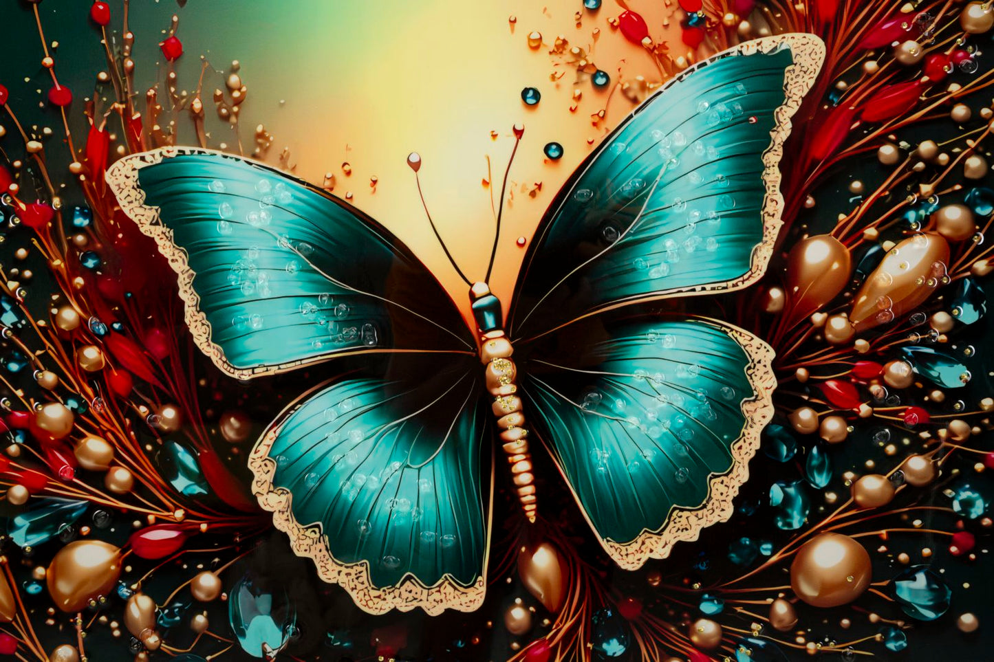 Schilderij On Canvas Butterfly Laquared With Frame -b- 70×4×100 cm