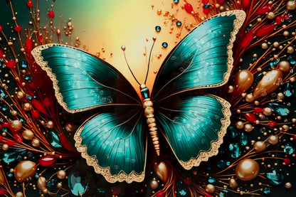Schilderij On Canvas Butterfly Laquared With Frame -b- 70×4×100 cm