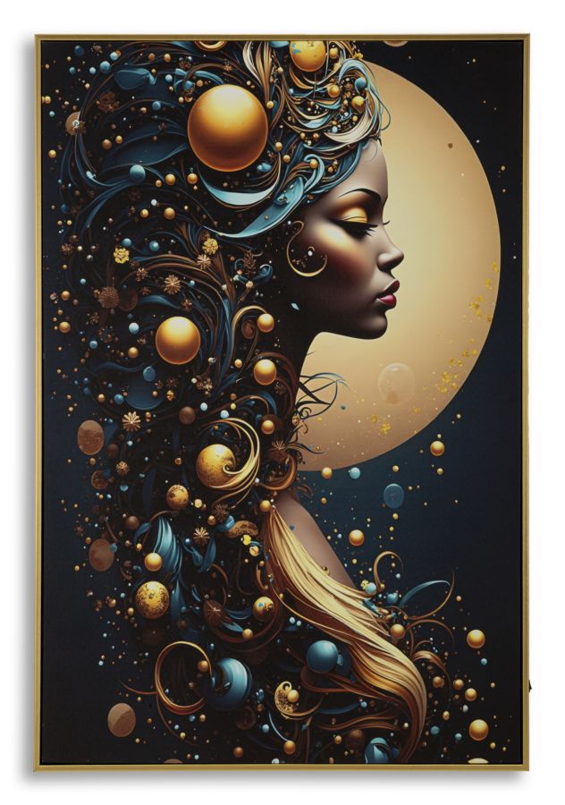 Schilderij On Canvas With Led Minerva Laquared With Frame -a- 60×3,5×90 cm