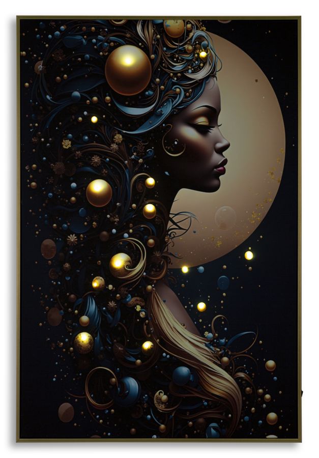 Schilderij On Canvas With Led Minerva Laquared With Frame -a- 60×3,5×90 cm