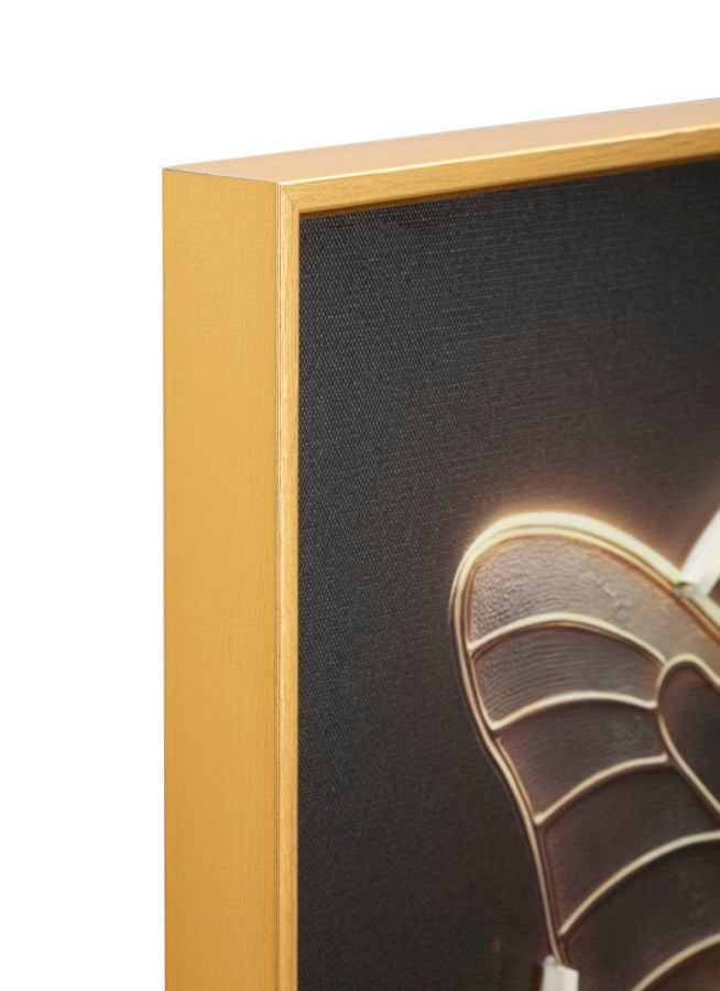 Schilderij On Canvas With Led Butterfly Laquared With Framecm 50x4 X50