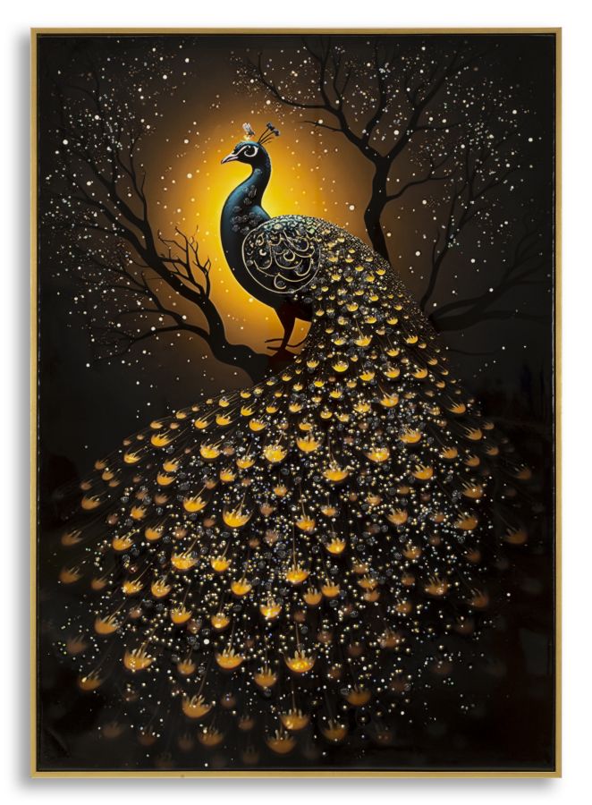 Schilderij On Canvas Peacock Laquared With Frame 70×4×100 cm
