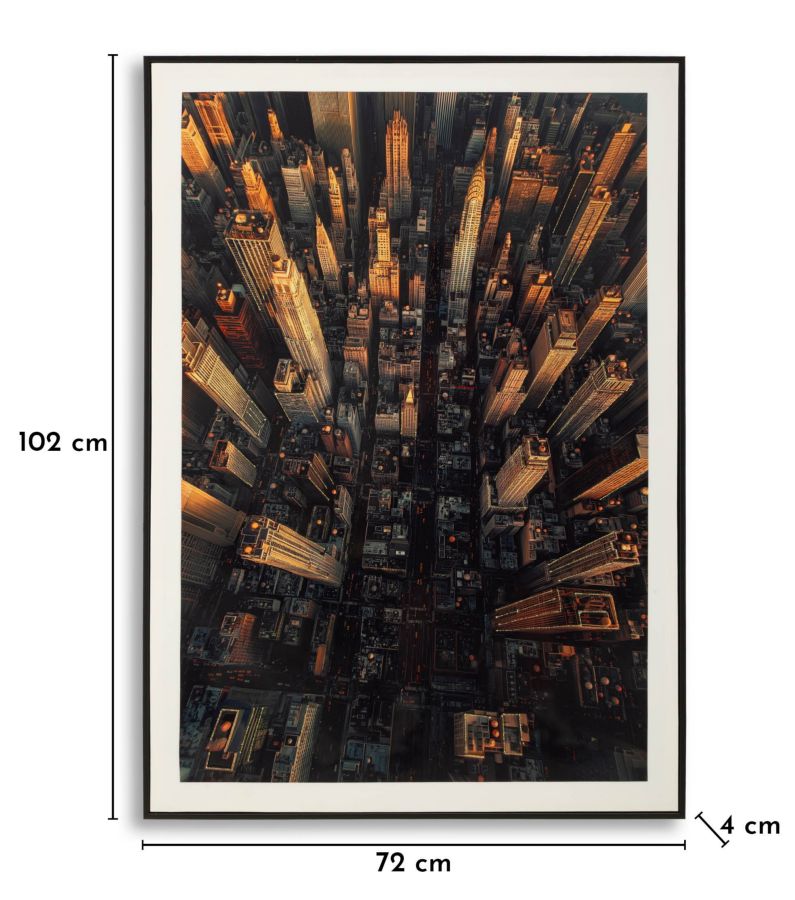 Schilderij On Canvas New York Laquared With Frame -a- 72×4×102 cm
