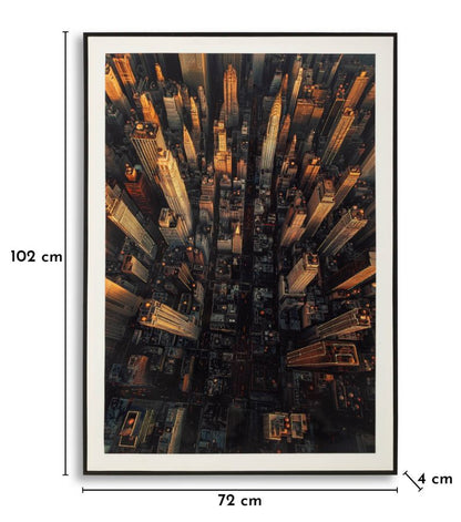Schilderij On Canvas New York Laquared With Frame -a- 72×4×102 cm