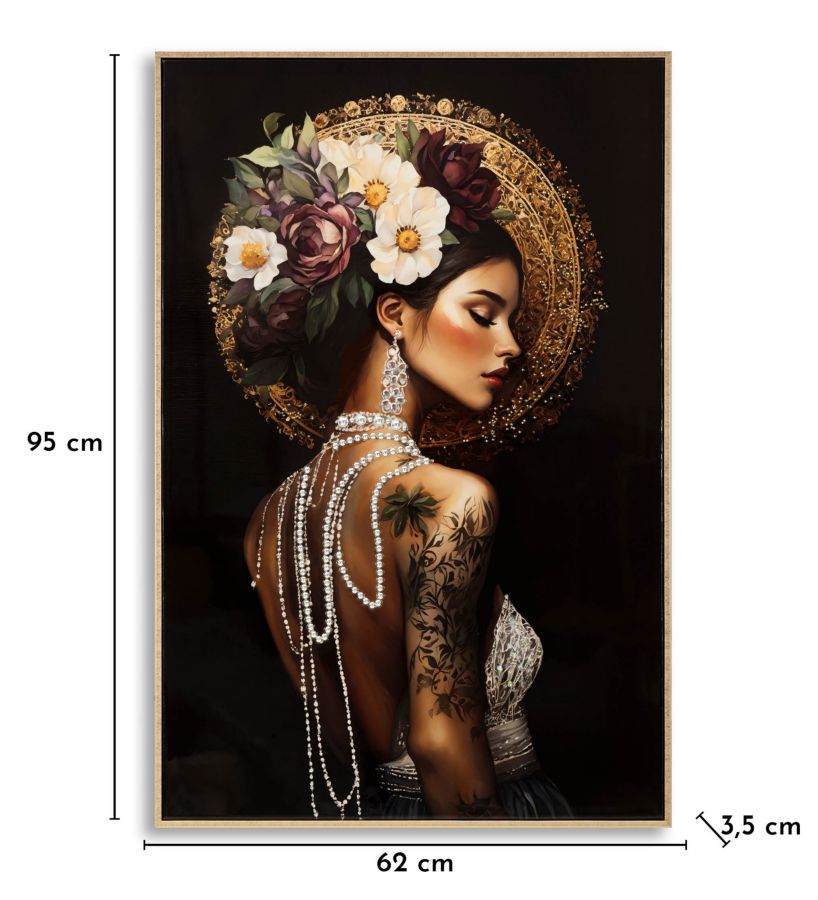 Schilderij On Canvas Persian Laquared With Frame-a- 62×3,5×92 cm