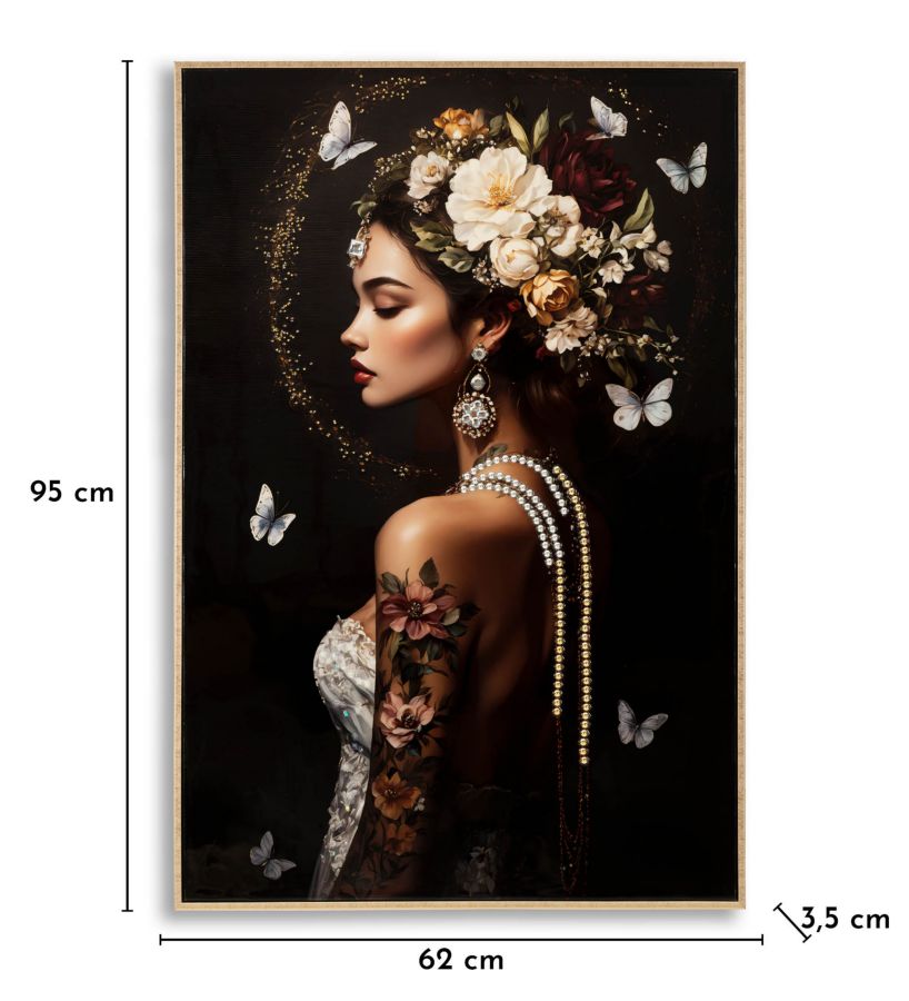 Schilderij On Canvaspersian Laquared With Frame -b- 62×3,5×92 cm