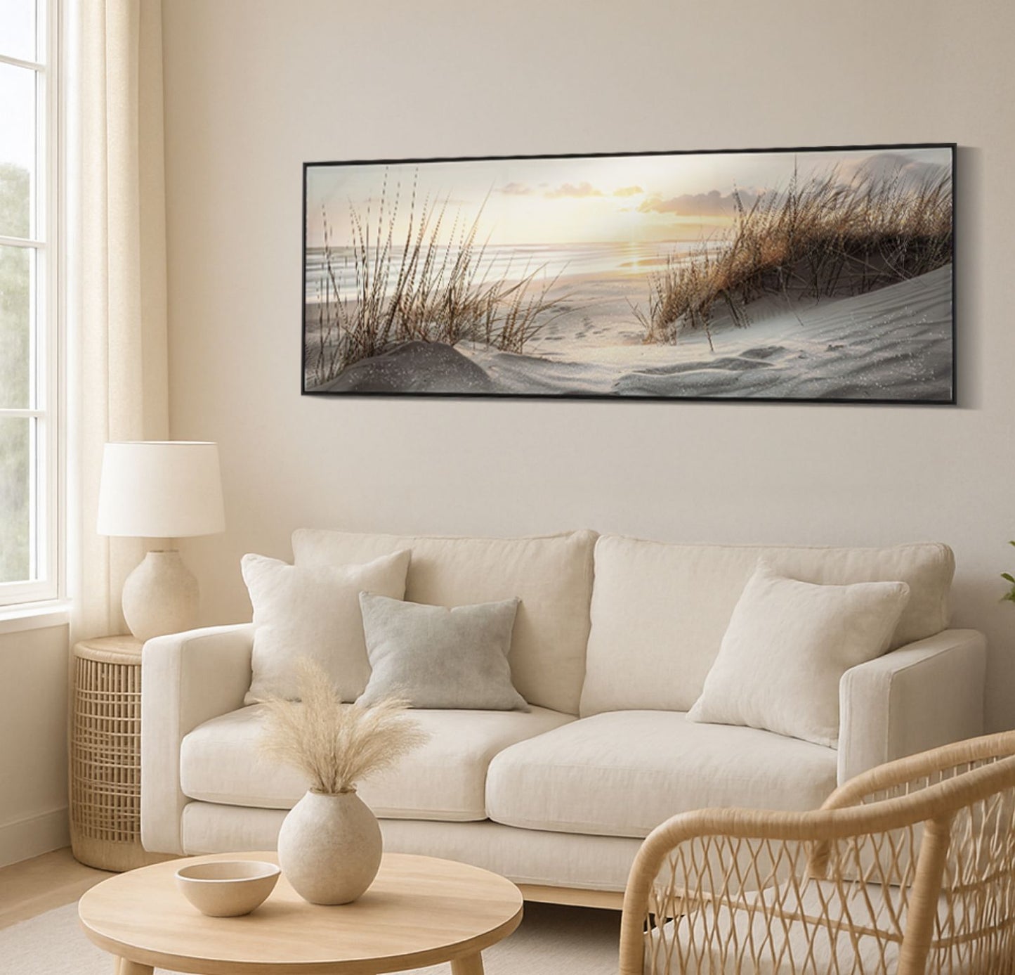 Schilderij On Canvas Beach Laquared With Frame -a- 152×4×52 cm