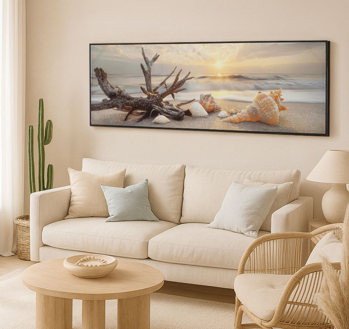 Schilderij On Canvas Beach Laquared With Frame -b- 152×4×52 cm