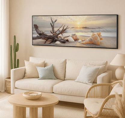 Schilderij On Canvas Beach Laquared With Frame -b- 152×4×52 cm