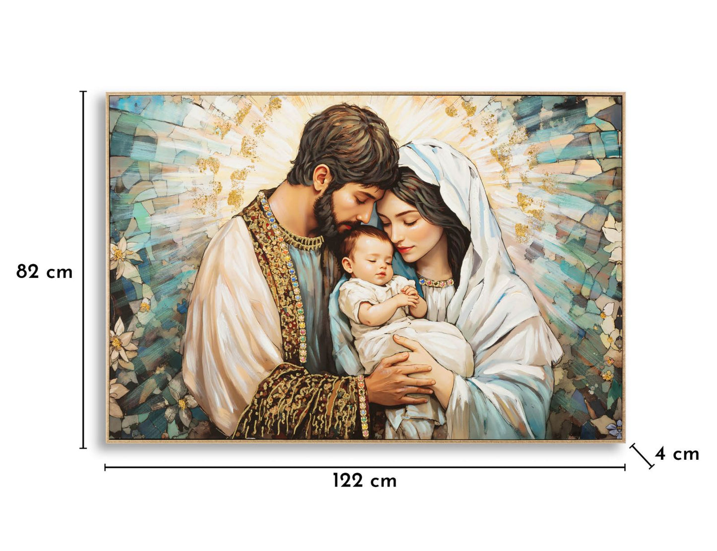 Schilderij On Canvas Nativity Laquared With Frame 122×4×82 cm