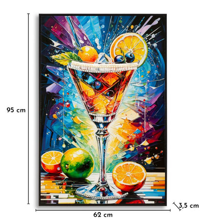 Schilderij On Canvas Cocktail Laquared With Frame -a- 62×3,5×92 cm