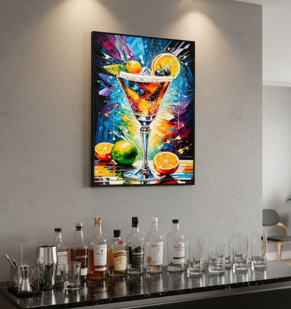 Schilderij On Canvas Cocktail Laquared With Frame -a- 62×3,5×92 cm