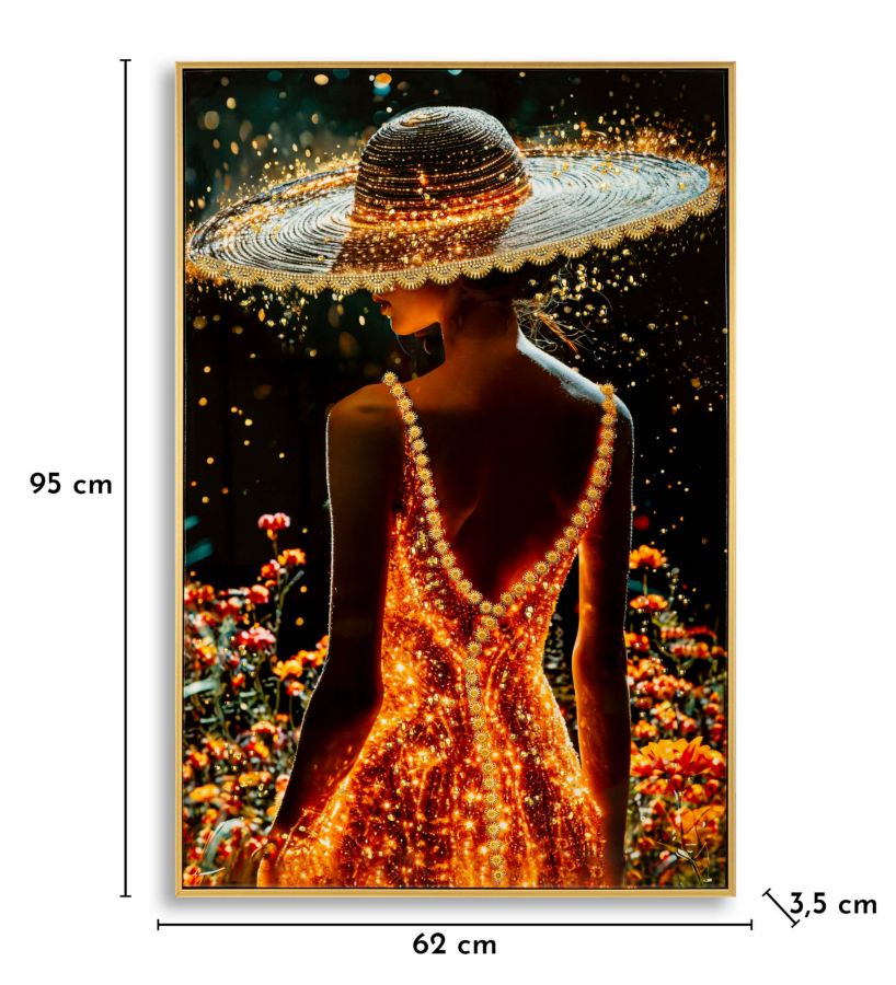 Schilderij On Canvas Illumy Laquared With Frame -b- 62×3,5×92 cm