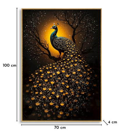 Schilderij On Canvas Peacock Laquared With Frame 70×4×100 cm