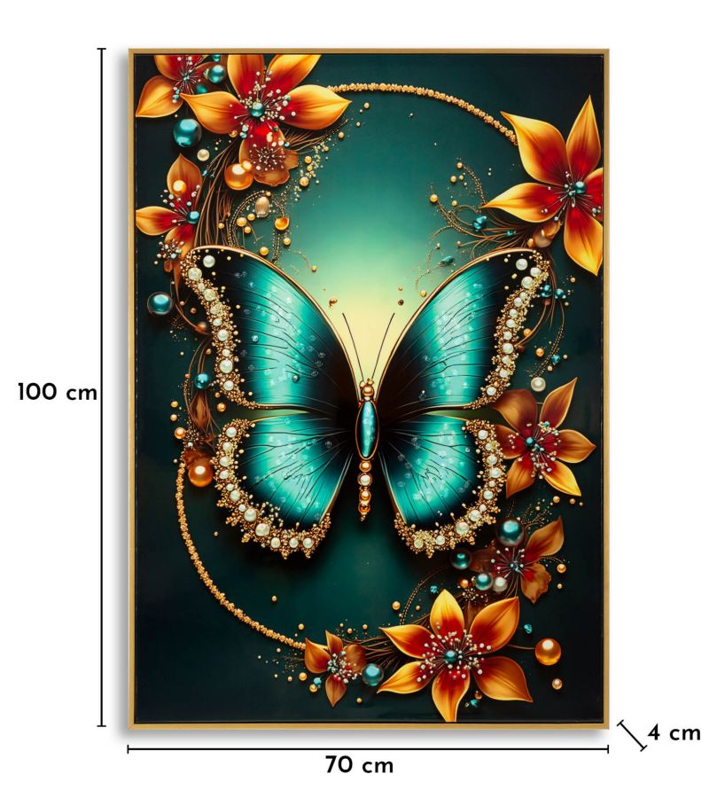 Schilderij On Canvas Butterfly Laquared With Frame-a- 70×4×100 cm