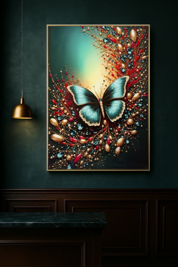 Schilderij On Canvas Butterfly Laquared With Frame -b- 70×4×100 cm