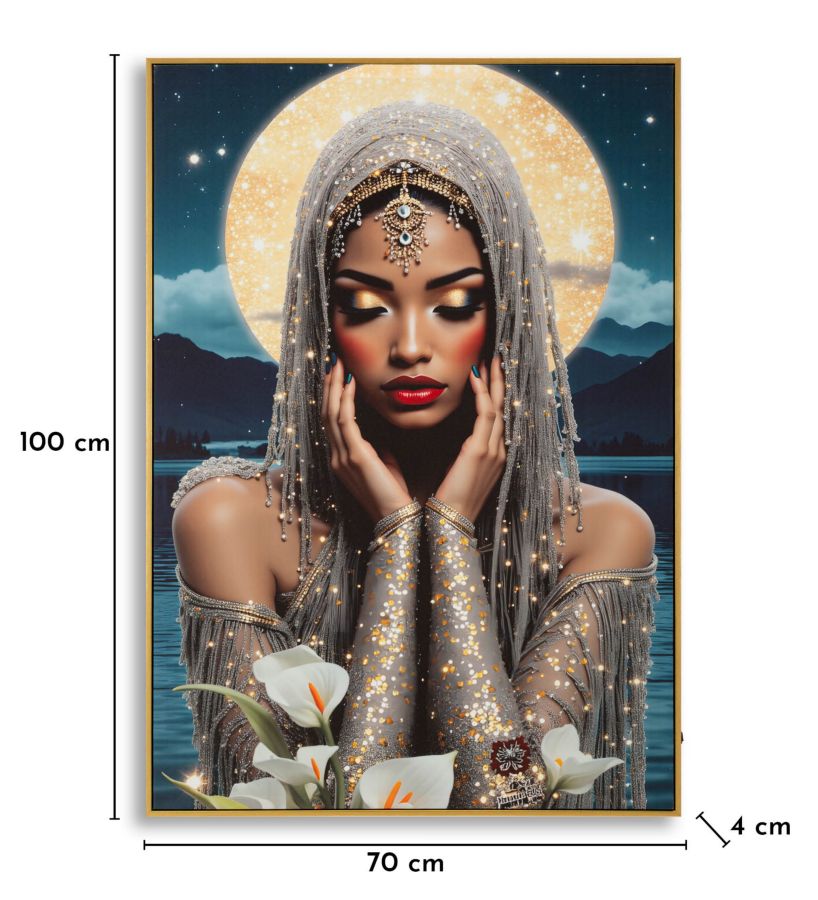 Schilderij On Canvas With Led Venus Laquared With Frame 70×4×100 cm