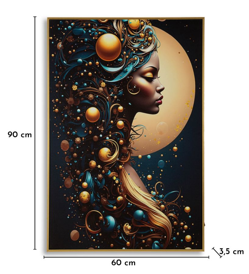 Schilderij On Canvas With Led Minerva Laquared With Frame -a- 60×3,5×90 cm