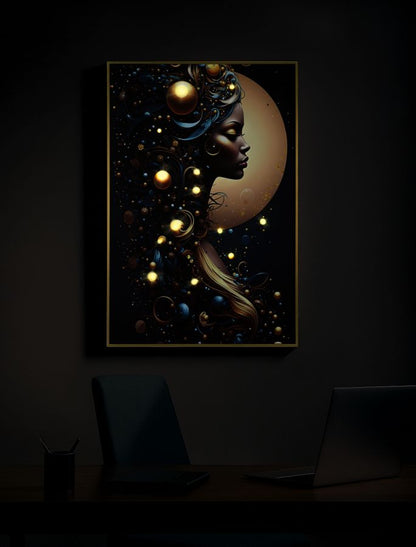 Schilderij On Canvas With Led Minerva Laquared With Frame -a- 60×3,5×90 cm