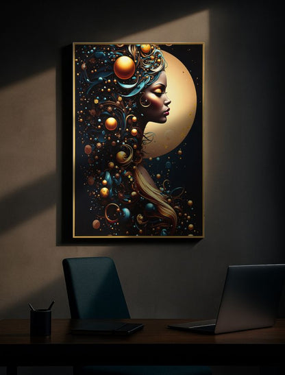 Schilderij On Canvas With Led Minerva Laquared With Frame -a- 60×3,5×90 cm