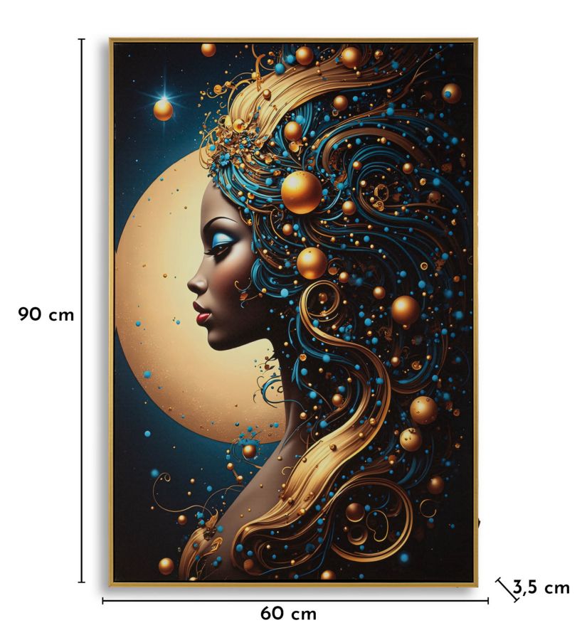 Schilderij On Canvas With Led Minerva Laquared With Frame -b- 60×3,5×90 cm