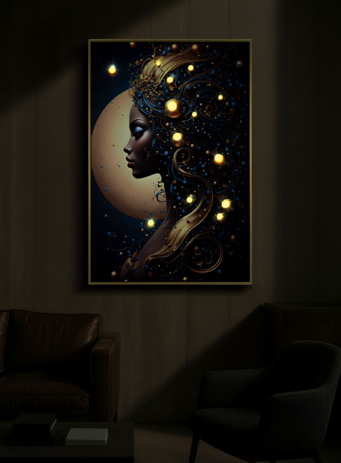 Schilderij On Canvas With Led Minerva Laquared With Frame -b- 60×3,5×90 cm