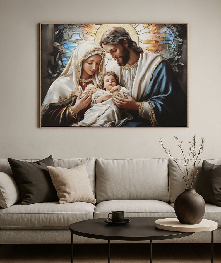 Schilderij On Canvas Nativity Laquared With Frame 102×4×72 cm