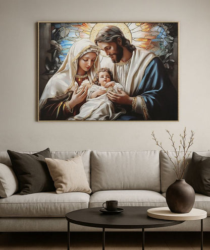 Schilderij On Canvas Nativity Laquared With Frame 102×4×72 cm