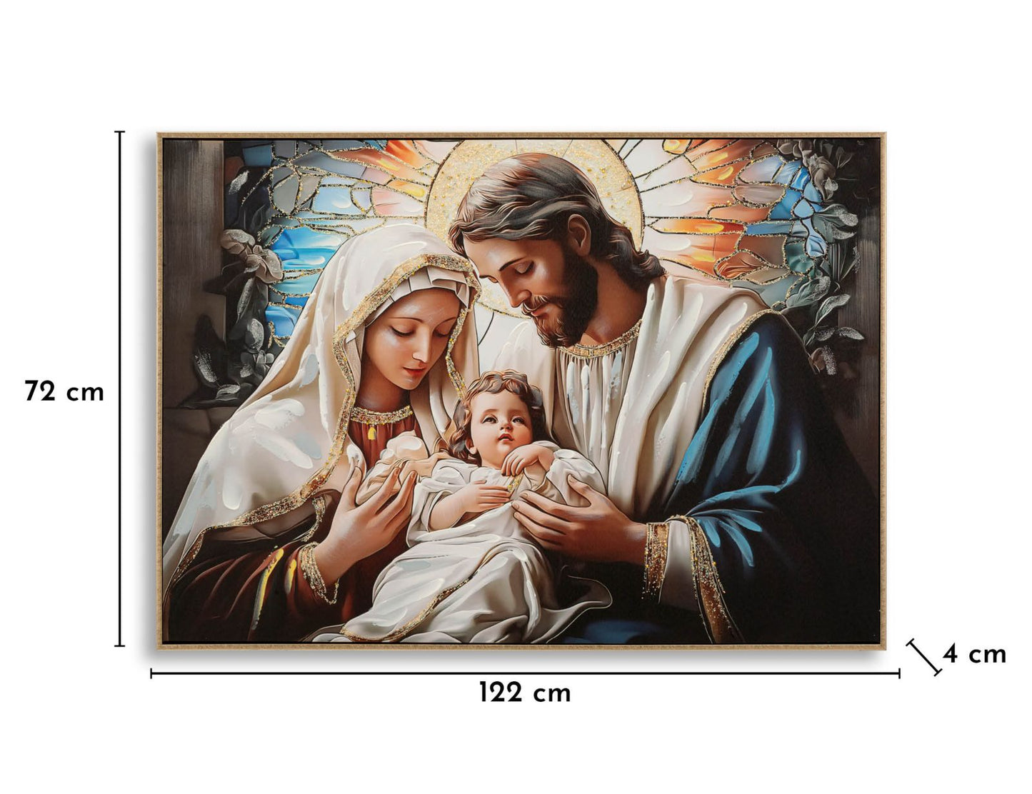 Schilderij On Canvas Nativity Laquared With Frame 102×4×72 cm