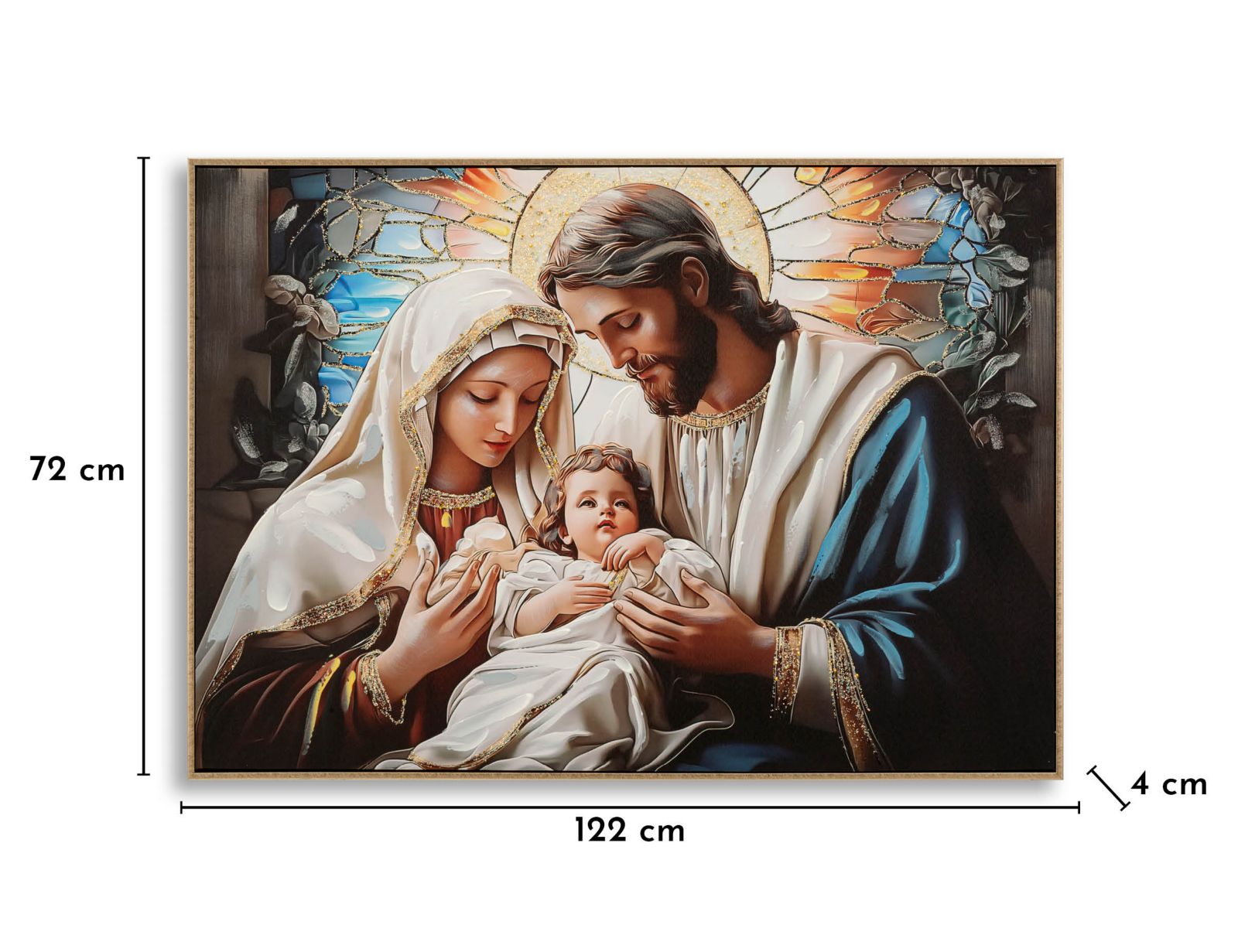 Schilderij On Canvas Nativity Laquared With Frame 102×4×72 cm