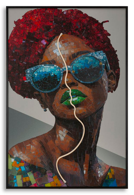 Schilderij On Canvas With Led Afro 60×3,5×90 cm