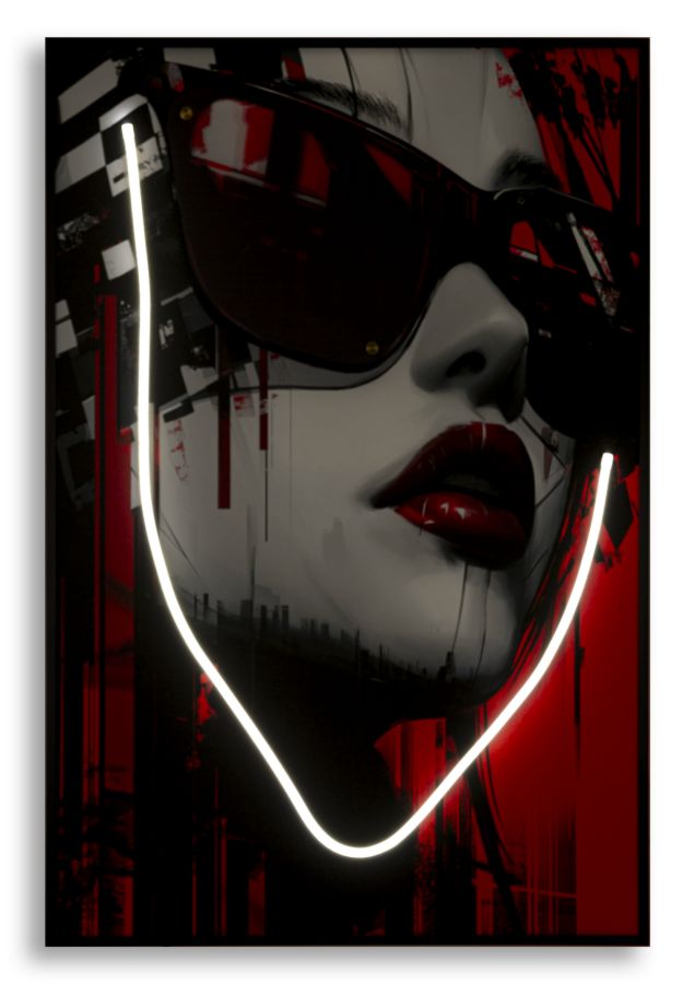 Schilderij On Canvas With Led Psyco -a- 60×3,5×90 cm