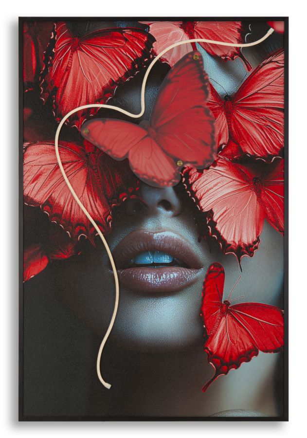 Schilderij On Canvas With Led Butterflies 60×3,5×90 cm