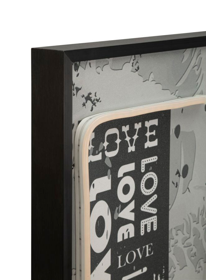 Schilderij On Canvas With Led Love 60×3,5×90 cm