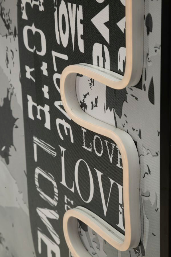 Schilderij On Canvas With Led Love 60×3,5×90 cm